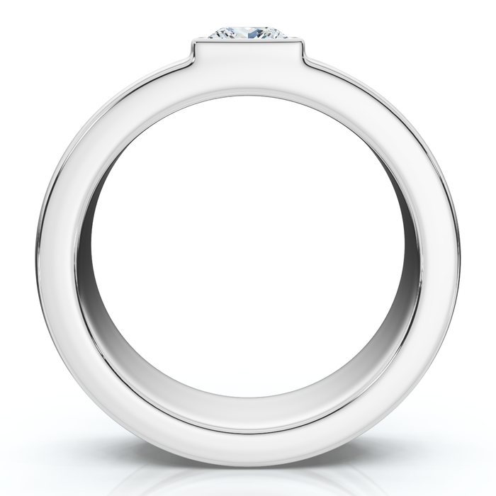 Men's Bezel Set Diamond Solitaire Wedding Ring 14k Gold Lab Grown