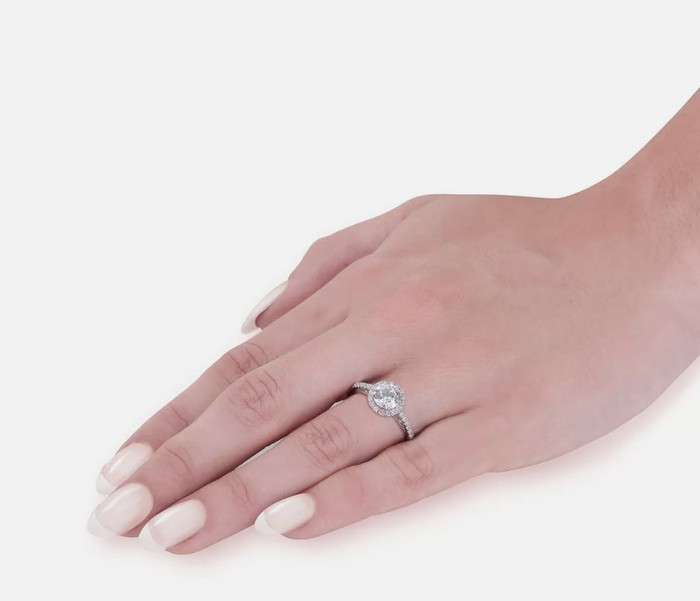 7/8 ct Halo Vintage Diamond Eco Friendly Lab Grown Engagement Ring 14k Gold 7/8 ct Halo Vintage Diamond Eco Friendly Lab Grown Engagement Ring 14k Gold