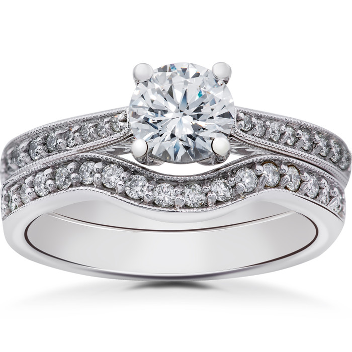 1 ct Eco-Friendly Vintage Diamond Engagement Ring in 14k