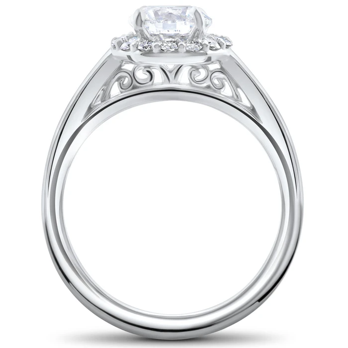 1 3/4 Ct Lab Grown Halo Diamond Madelyn Halo Engagement Ring 14k
