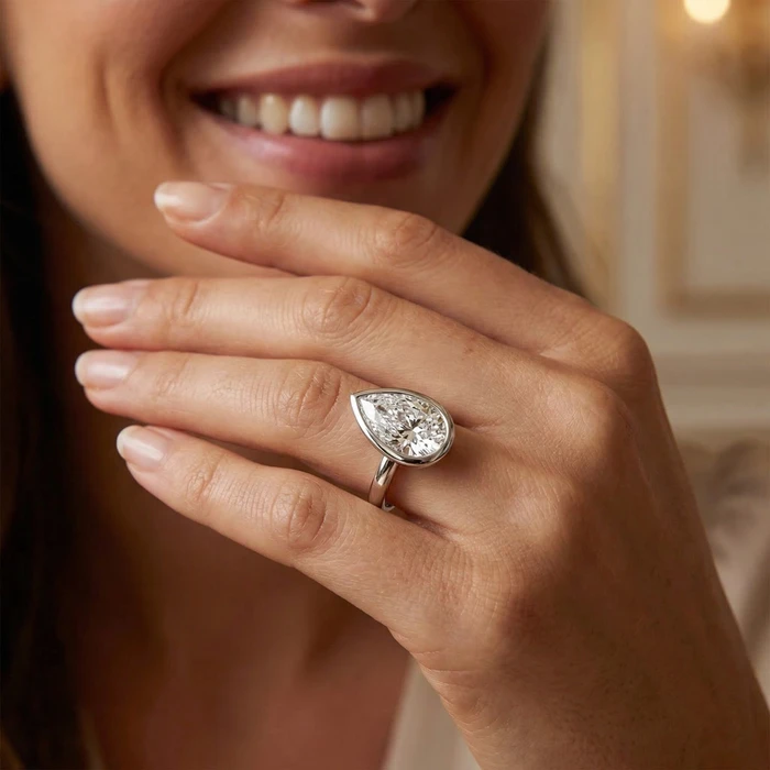 Certified 2Ct Pear Solitaire Diamond Engagement Ring 14k Gold or Pt Lab Grown