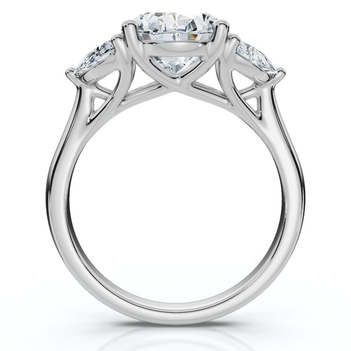 Certified 3Ct Oval Trilogy Diamond Engagement Ring 14k Gold or Pt Lab Grown