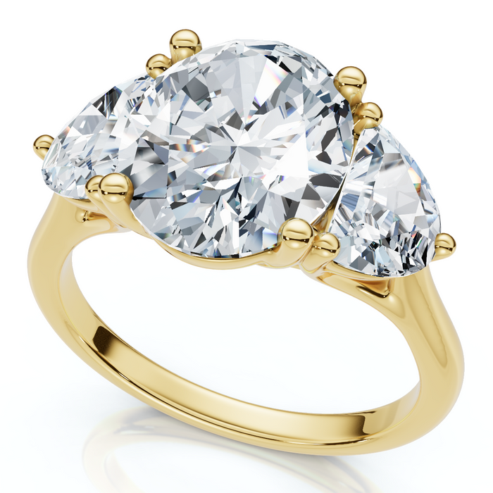 Certified 3Ct Oval Trilogy Diamond Engagement Ring 14k Gold or Pt Lab Grown