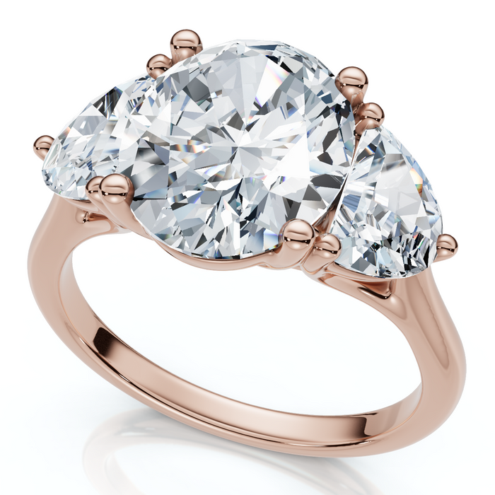 Certified 3Ct Oval Trilogy Diamond Engagement Ring 14k Gold or Pt Lab Grown