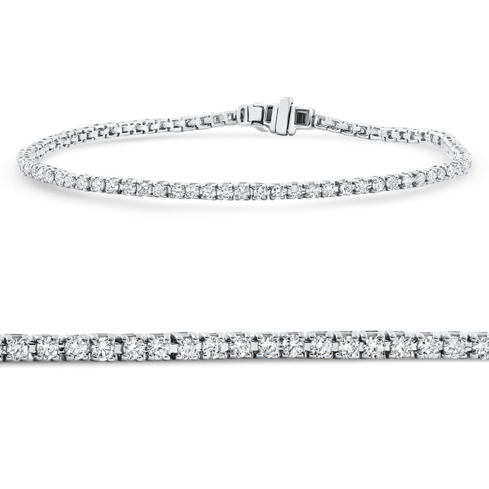 2 - 4Ct Diamond Tennis Bracelet 7" Lab Grown