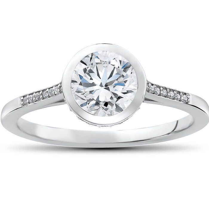 1 1/10 ct Lab Grown Diamond Aria Engagement Ring 14k White Gold 1 1/10 ct Lab Grown Diamond Aria Engagement Ring 14k White Gold