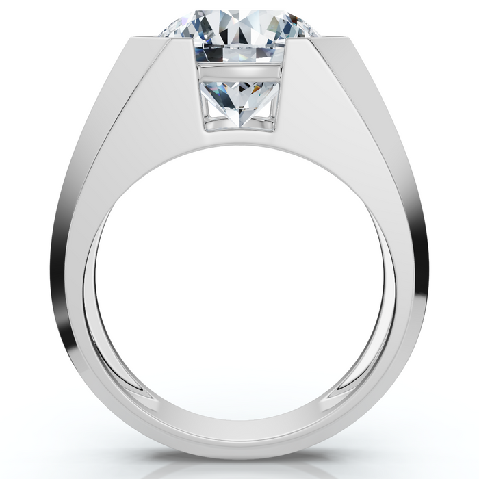 Certified 5 Ct Elon Signature Men's Bezel Diamond Ring Lab Grown