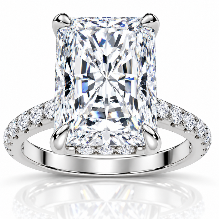Certified 4 1/2Ct Juliana Radiant Cut Diamond Engagement Ring 14k Gold Lab Grown