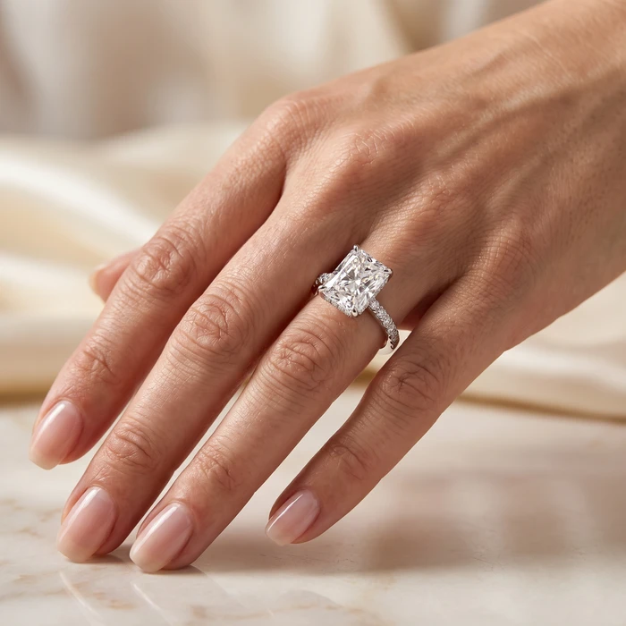 Certified 4 1/2Ct Juliana Radiant Cut Diamond Engagement Ring 14k Gold Lab Grown