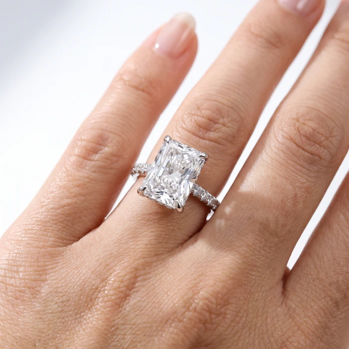 Certified 4 1/2Ct Juliana Radiant Cut Diamond Engagement Ring 14k Gold Lab Grown