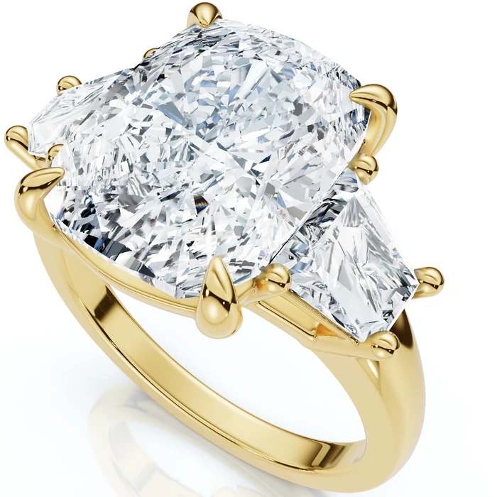 Certified 5.23Ct Cushion Terri Diamond Engagement Ring 14k Gold Lab Grown