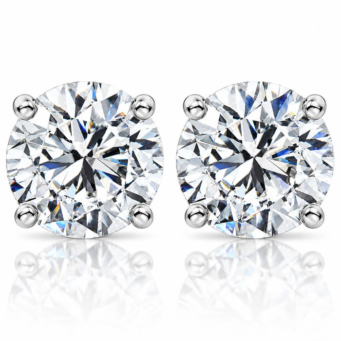 1 Ct Diamond Screw Back Studs 14k White Gold Lab Grown Eco Friendly