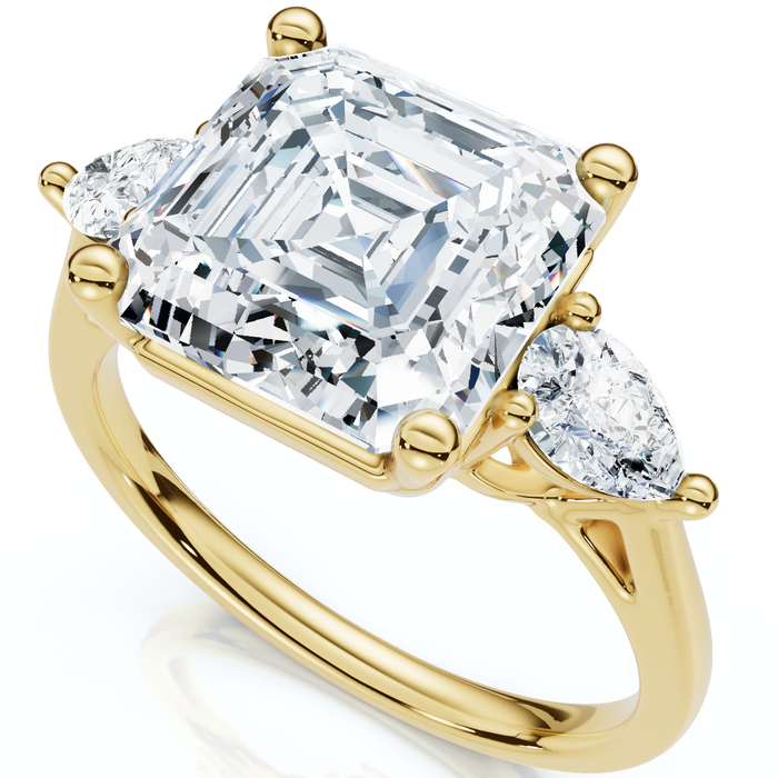 Certified Auriya 4.30Ct Asscher Cut Diamond Engagement Ring 14k Gold Lab Grown