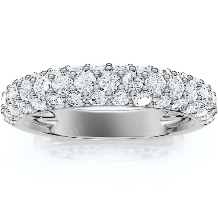 1Ct Pave Natural Diamond Wedding Ring 14k Gold