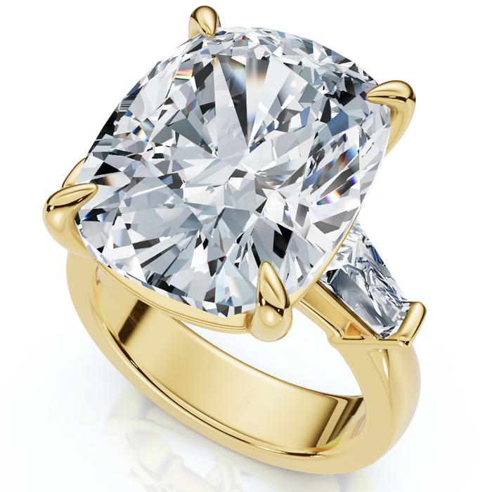 Certified 11Ct Ashely Elongated Cushion Lab Diamond Engagement Ring 14k Gold