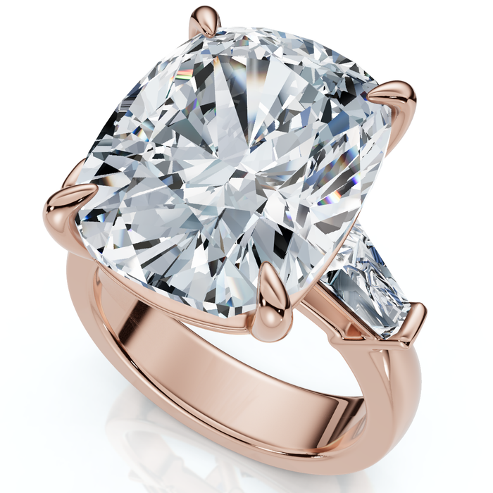 Certified 11Ct Ashely Elongated Cushion Lab Diamond Engagement Ring 14k Gold