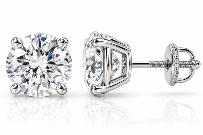 1ct Diamond Studs IGI Certified Lab Grown 14k Rose Gold (I-J,VS1-VS2)