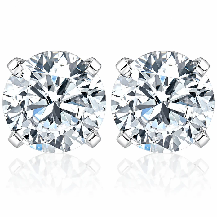 VS Certified 1.47Ct Round Diamond Studs in 14k Gold Lab Grown