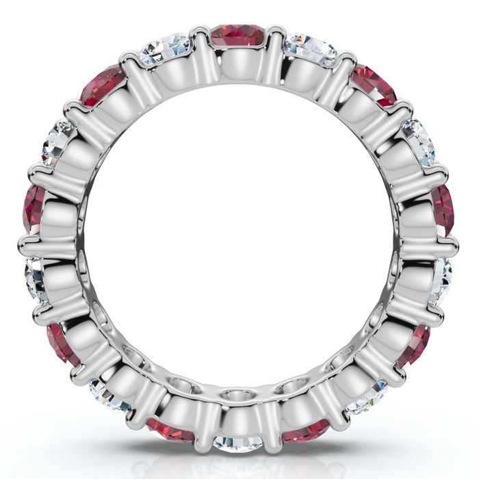 3Ct Ruby & Diamond Eternity Ring 14k Gold or Platinum Lab Grown