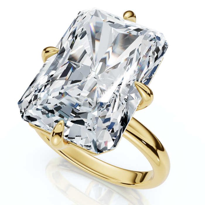 Certified 11Ct Radiant Diamond Solitaire Engagement Ring 14k Gold/Pt Lab Grown