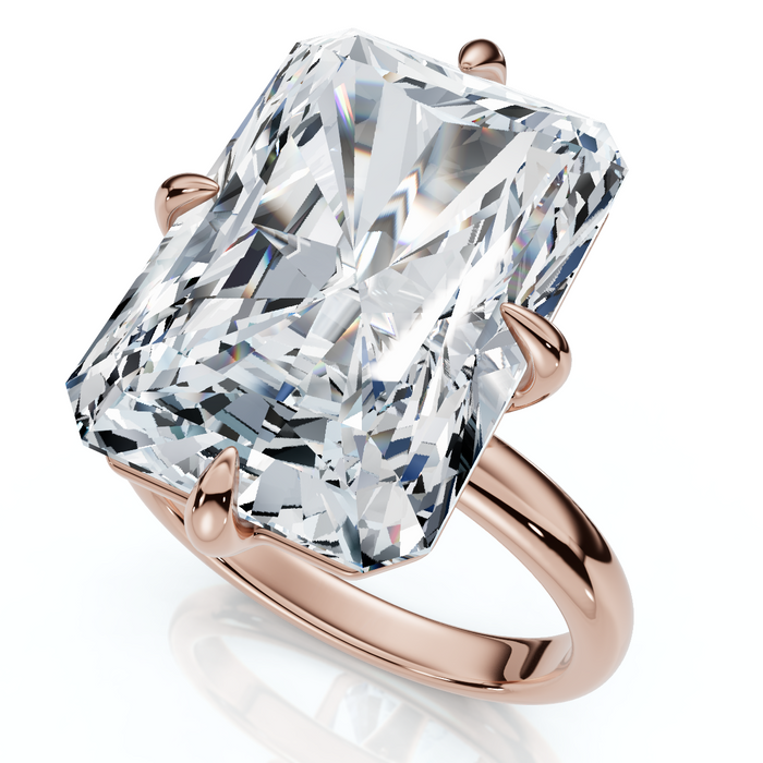 Certified 11Ct Radiant Diamond Solitaire Engagement Ring 14k Gold/Pt Lab Grown