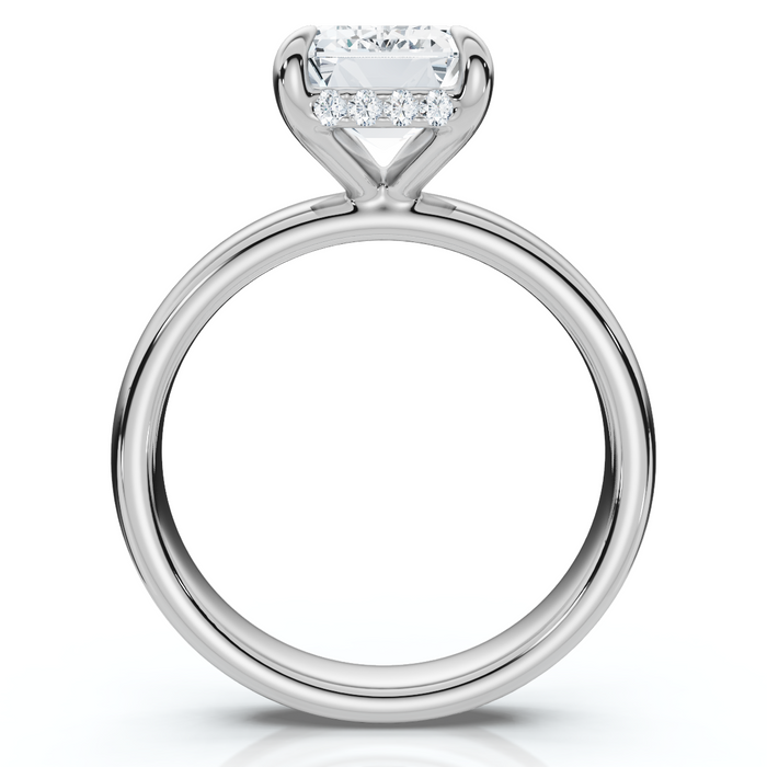 Certified 2.60Ct Emerald Cut Hidden Halo Diamond Engagement Ring Gold Lab Grown