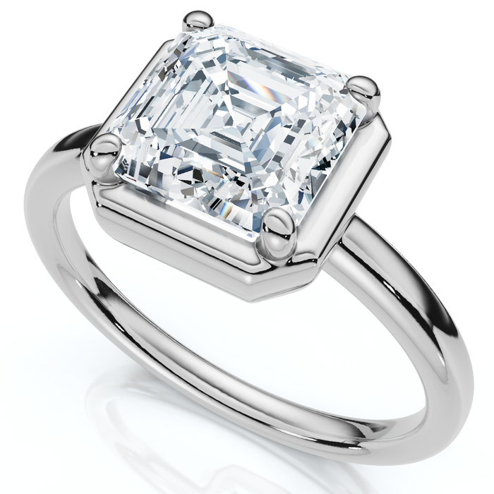 Certified 2Ct Ashcer Cut Bezel Framed Diamond Engagement Ring 14k Gold Lab Grown