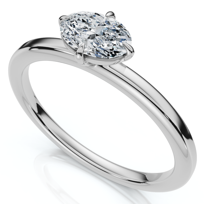 1/4Ct Oval Diamond Carlie Ring 14k Gold Lab Grown