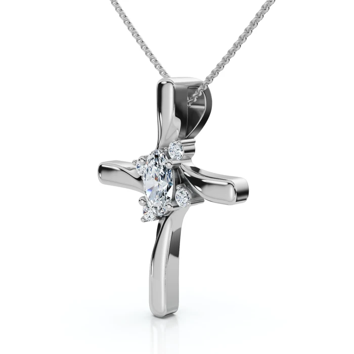 1/2Ct Diamond Cross 10k Gold Lab Grown