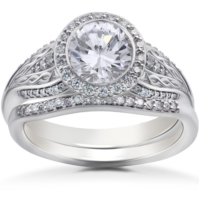 1.2 ct Lab Created Diamond Zoe Engagement Ring Wedding Band