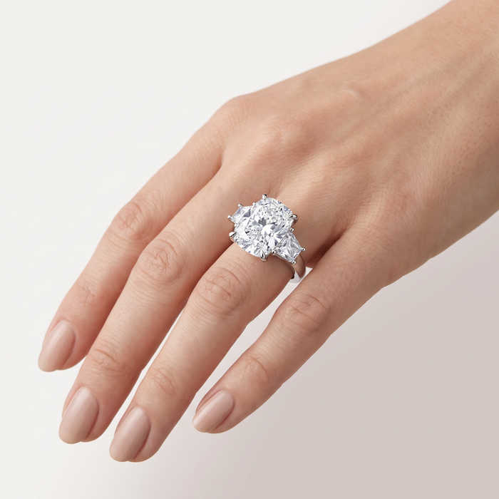 Certified 5Ct Cushion Terri Diamond Engagement Ring 14k Gold Lab Grown