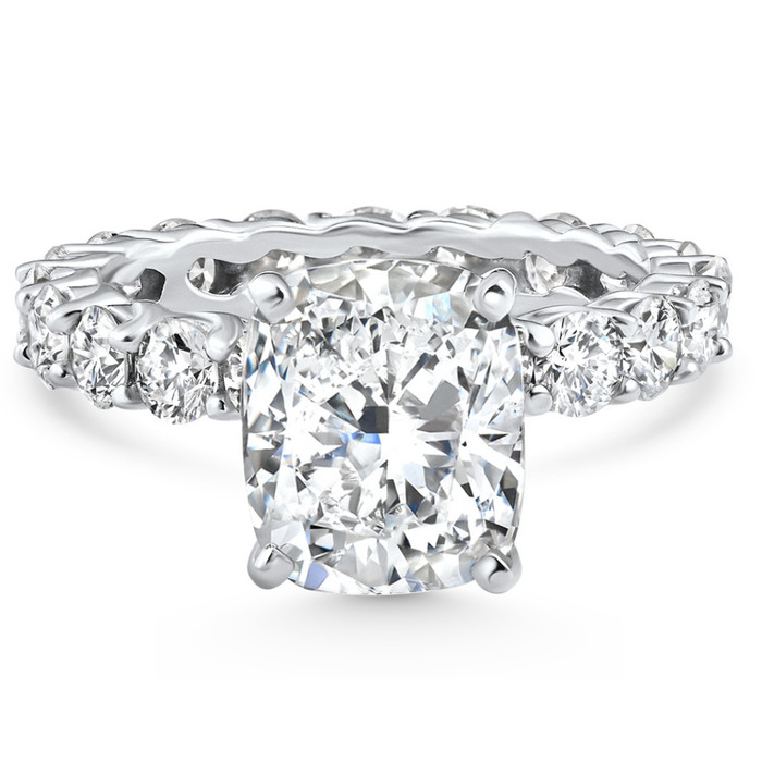Certified 7.90Ct Cushion Diamond Engagement Eternity Ring Gold Lab Grown
