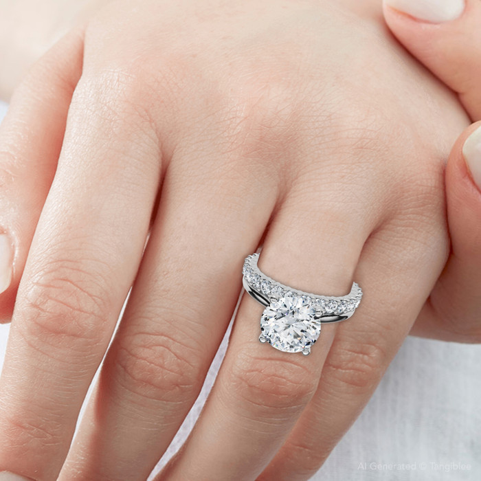 Certified 2.77Ct Solitaire Diamond Ring & Eternity Band 14k Gold or Pt Lab Grown Certified 2.77Ct Solitaire Diamond Ring & Eternity Band 14k Gold or Pt Lab Grown