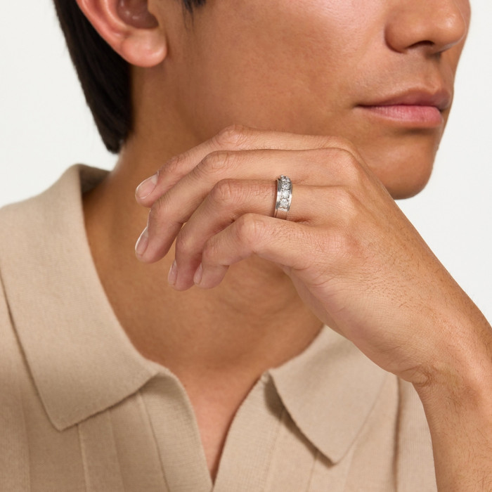 Men's 1Ct TW Five Stone Diamond Wedding Ring 14k Gold or Platinum Lab Grown