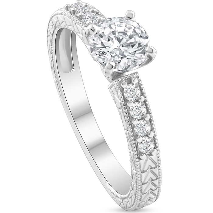 1 1/2ct Diamond Engagement Ring & Matching Wedding Band Set White Gold Lab Grown