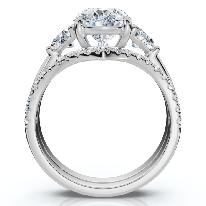 Certified 3.60Ct  Diamond Engagement Wedding Ring Set 14k Gold or Pt Lab Grown