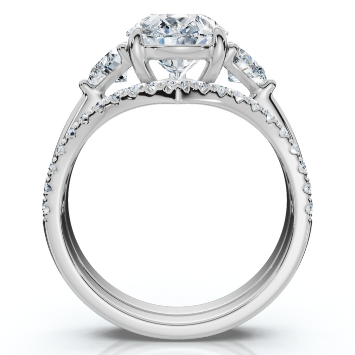 Certified 3.60Ct  Diamond Engagement Wedding Ring Set 14k Gold or Pt Lab Grown