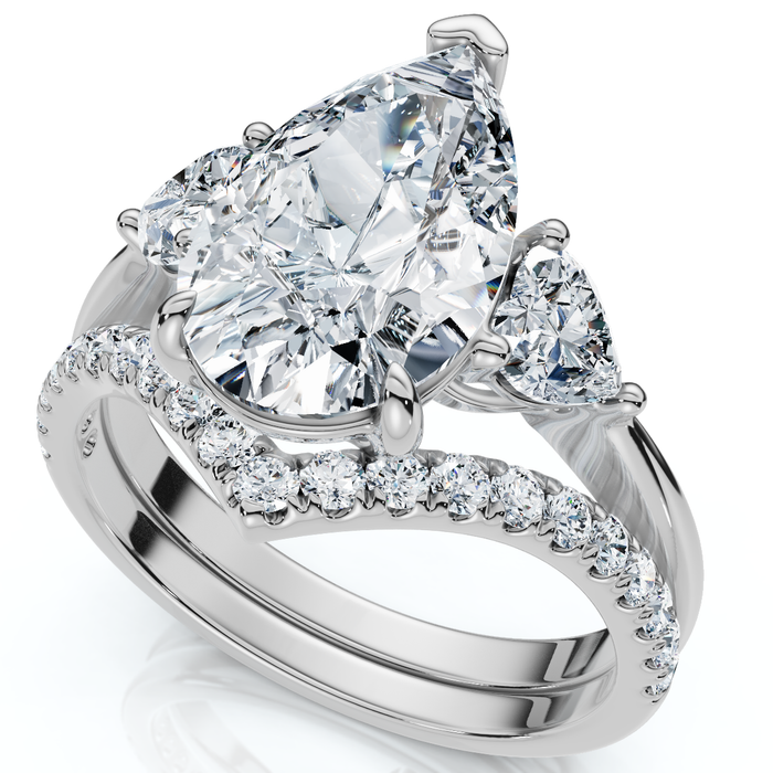 Certified 3.60Ct  Diamond Engagement Wedding Ring Set 14k Gold or Pt Lab Grown
