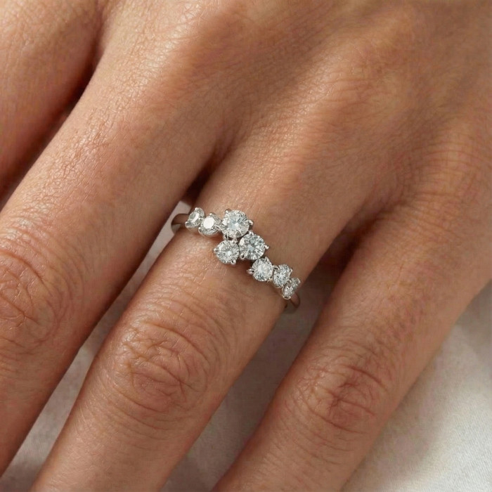 1.00Ct Diamond Constellation Wedding Anniversary Ring 14k Gold or Pt Lab Grown
