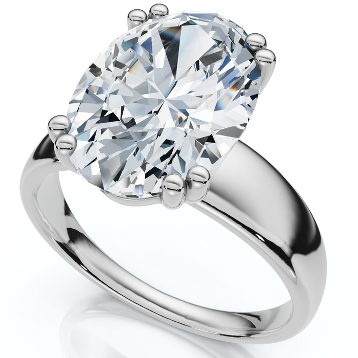 Certified 4Ct Oval Diamond Solitaire Engagement Ring Lab Grown