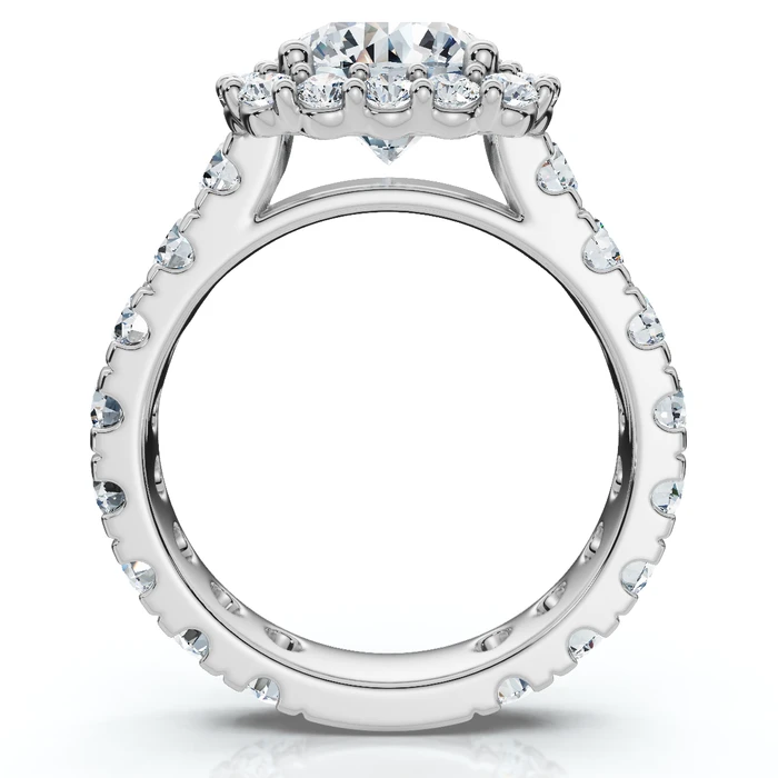 Certified 4Ct Lab Grown Cushion Halo Diamond Engagement Ring 14k Gold/Platinum