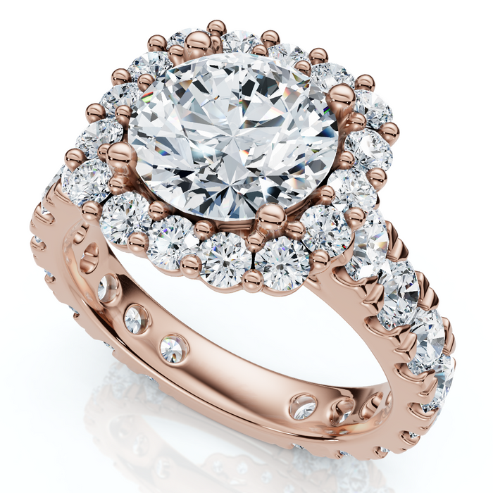 Certified 4Ct Lab Grown Cushion Halo Diamond Engagement Ring 14k Gold/Platinum