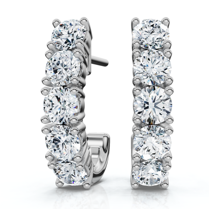 1Ct Diamond Hoops Women's Earrings 10k Gold Lab Grown