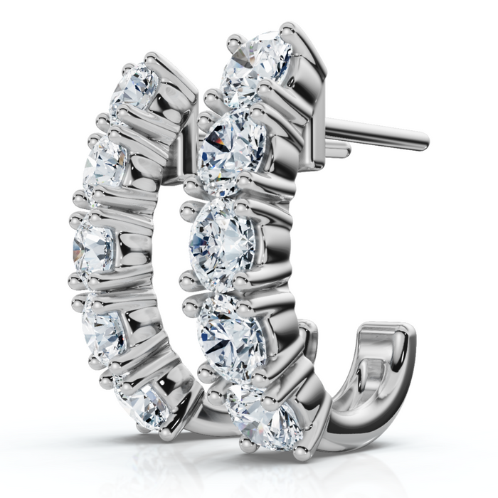1Ct Diamond Hoops Women's Earrings 10k Gold Lab Grown
