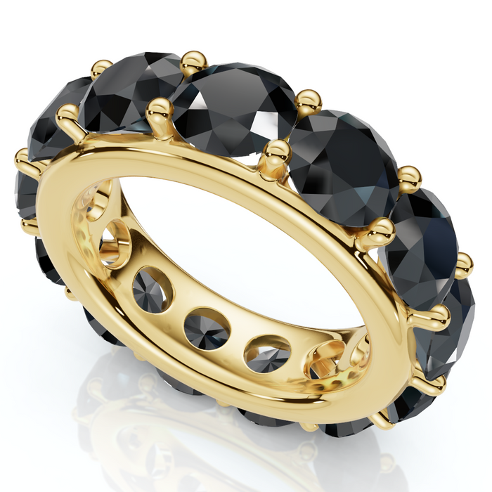 13Ct Black Diamond Eternity Ring 10k Gold Lab Grown
