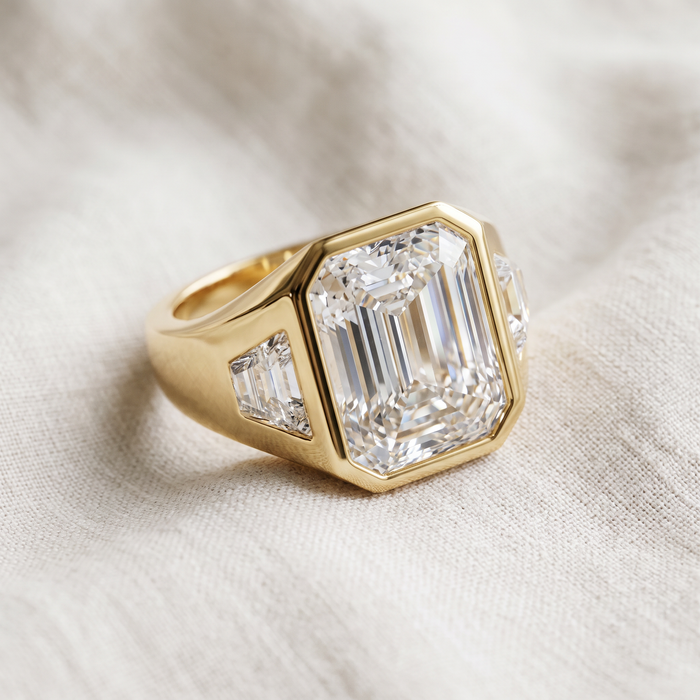 Certified Men's 7Ct Anniversary Pinky Ring 14k Gold or Platinum Lab Grown