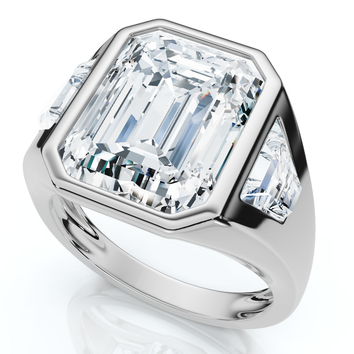 Certified Men's 7Ct Anniversary Pinky Ring 14k Gold or Platinum Lab Grown