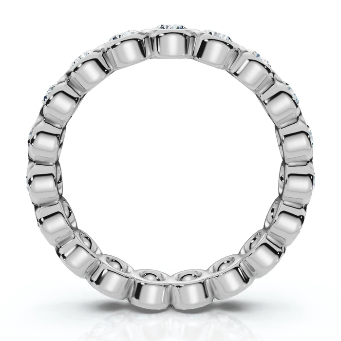 2Ct Bezel Set Diamond Eternity Wedding Ring 14k Gold of Platinum Lab Grown