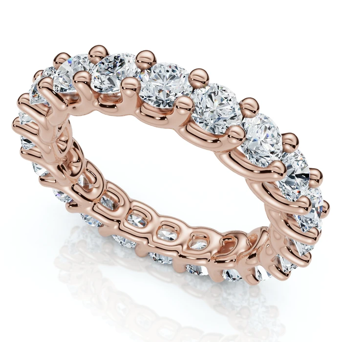 2 1/2Ct Diamond U Prong Eternity Ring in 14k Gold or Platinum Lab Grown