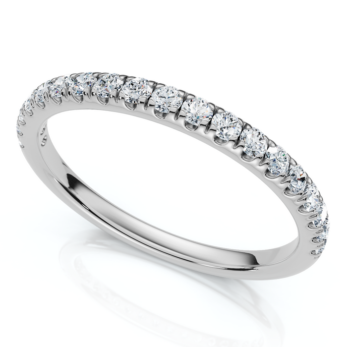 1/4Ct Pave Diamond Wedding Ring 14k Gold or Platinum Anniversary Band Lab Grown